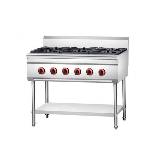 Cocina tropical de pedestal de 6 hornillas a gas