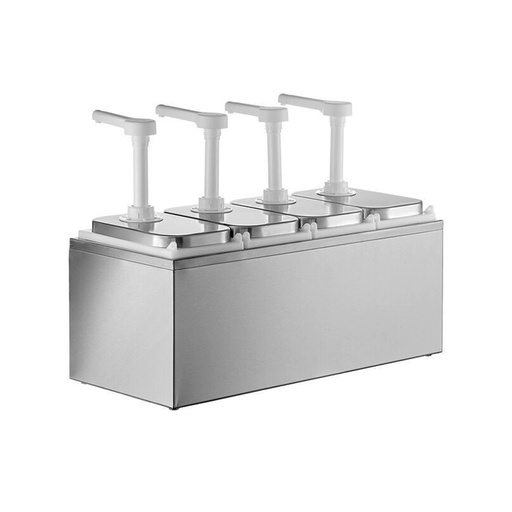 Dispensador De Salsas Con Bomba De Plastico, Capacidad: 4 Tanques De 1L C/U, Marca Freeze WK20A00501H