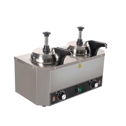 Dispensador eléctrico comercial para salsas doble de acero
