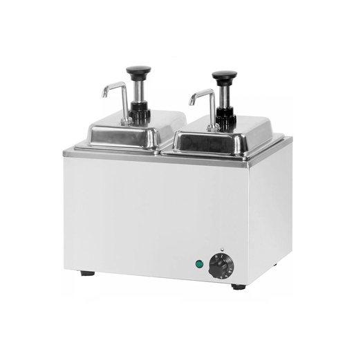 Dispensador eléctrico comercial para salsas doble de acero