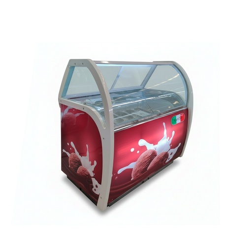 [RP21A26900H] Exhibidor De Helados 12 Tolvas ( Nuevo Modelo),Compresor Embraco, Termostato Digital, 110V/60HZ, Temp: -22C,124*82*130CM
