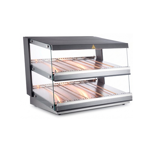 Vitrina de sobremesa caliente de 2 repisas
