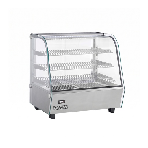 Vitrina de sobremesa caliente de acero curvo