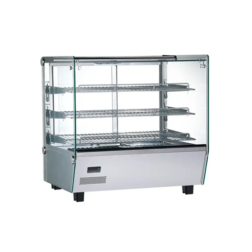 Vitrina de sobremesa caliente acero cuadrado