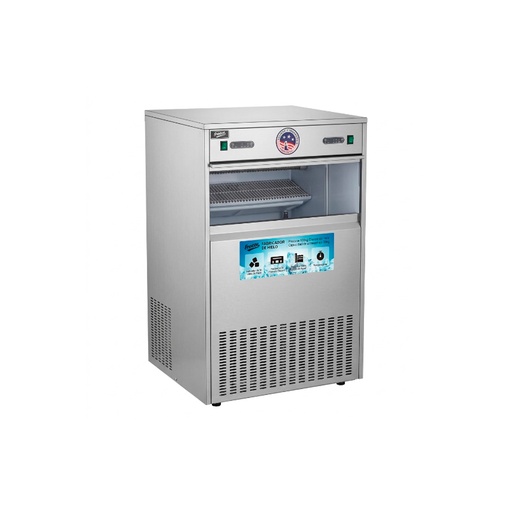 Fabricador De Hielo Tipo Bala Plateado, 110V/60HZ, Capacidad: 120KG/24H, ALMACENAMIENTO=25KG, FR-FHTB100KG Freeze 100000490F