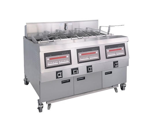 Freidora Electrica Industrial A Preision, 220V/3PH/60HZ, 3 En 1, 35L C/U, Panel Programable Y Sistema D Filtro De Aceite WK05A05700H