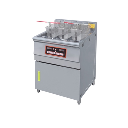 Freidora eléctrica industrial de acero de 3 cestas de pedestal