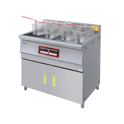 Freidora Electrica Industrial De Acero De 4 Cestas De Pedestal, 220V/1PH/60HZ, Capacidad: 52L, 90CM, Marca Freeze WK05A05200H