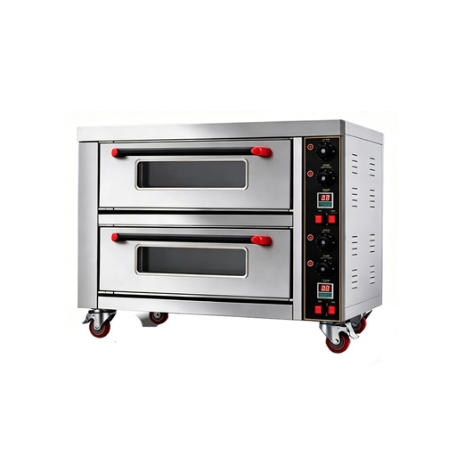 Horno Para Pizza Industrial 220V/3PH/60HZ, 2 Puertas, Potencia: 6.400W, 900*560*745MM, Temperatura: 0-300°C WK03A03300H