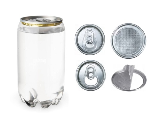 Lata transparente sellable 250ML 92MMX55 mm para jugos con tapa