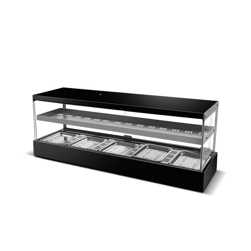 [WK15A11200H] Vitrina/Exhibidora Caliente De Sobremesa Horizontal, 110V/60HZ, Temp: 35-80°C, De 2 Repisas, Tamaño: 120X35X46CM, Freeze