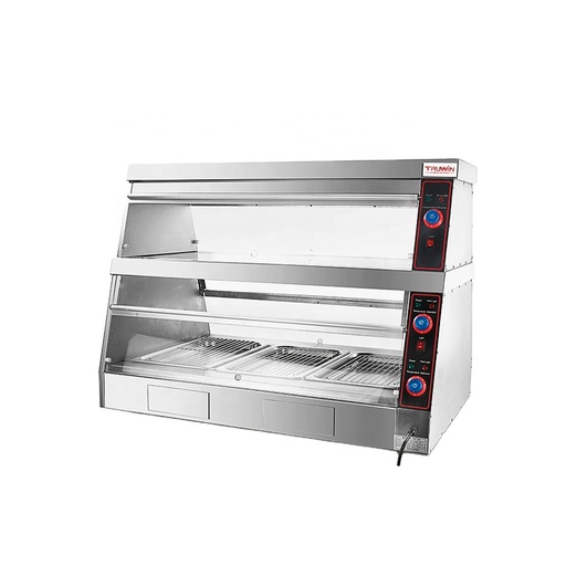 Vitrina/Exhibidora Caliente De Sobremesa Horizontal, 110V/60HZ, Temp: 35-80°C, De 2 Repisas, Tamaño: 120X76X86CM,FREEZE WK15A10600H