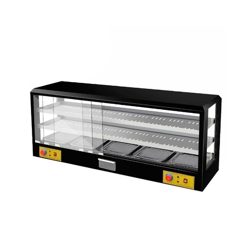 [WK15A11300H] Vitrina/Exhibidora Caliente De Sobremesa Horizontal, 110V/60HZ, Temp: 35-80°C, De 3 Repisas, Tamaño: 180X46X62CM, Freeze