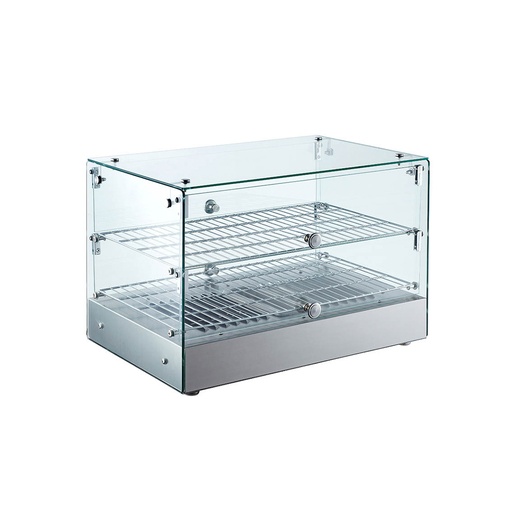 Vitrina/Expositor Arepero De Sobremesa Vidrio Cuadrado De 2 Repisas, 110V/60HZ, Temp: 30-90°C, FR-CECVR50L56CM Freeze 1000000629F