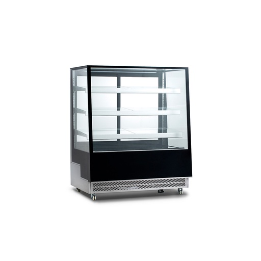 Vitrina vertical refrigerado negro de acero