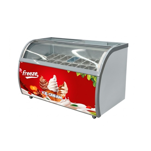 [RP21A283M3H] Exhibidor De Helados De 16 Tolvas, Con Compresor Embraco 110V/60HZ, Temp: -22°C, Tamaño: 157*82*90CM Marca Freeze