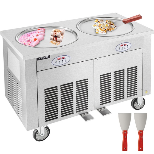 [RP21F006V1H] Maquina De Helado Enrollado Doble Bandeja 50X50CM, 110V/60HZ Marca Freeze