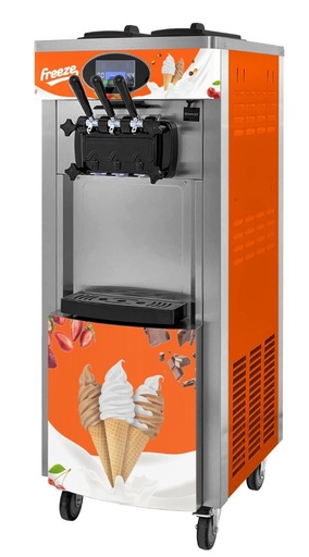 Máquina de helado suave 3 sabores de pedestal doble compresor