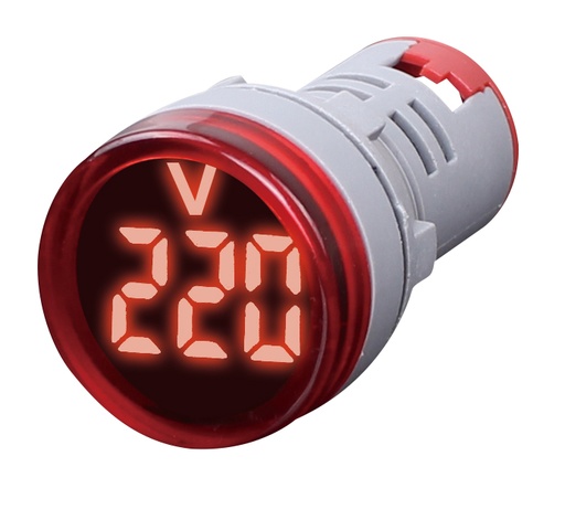 Luz Lamapra De Señalizacion Piloto Tipo LED Roja, Con Indicador De Voltaje De 0-450V WH01A154REH