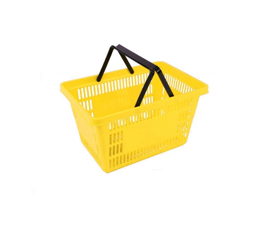 [FR-WHBS02YELLOW] Cesta De Mano Para Supermercado (Autoservicio) Plastica De 28 Litros Amarilla