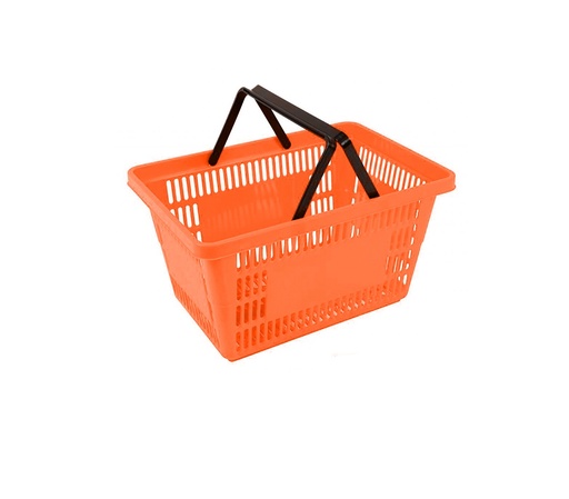 [100000503F] Cesta De Mano Para Supermercado (Autoservicio) Plastica De 28 Litros Anaranjado