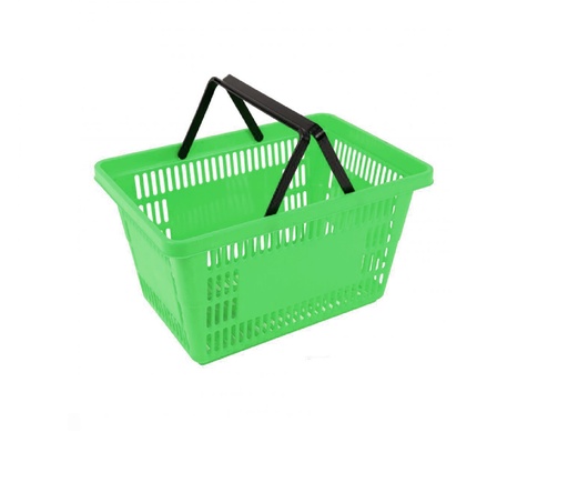 [FR-WHBS02GREEN] Cesta De Mano Para Supermercado (Autoservicio) Plastica De 28 Litros Verde