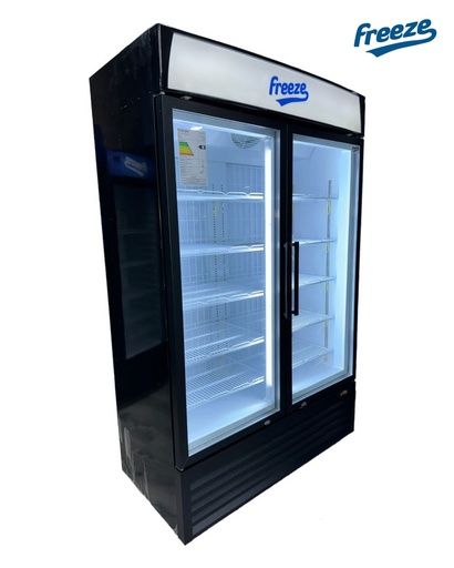 Congelador exhibidor vertical negro premium 684 L