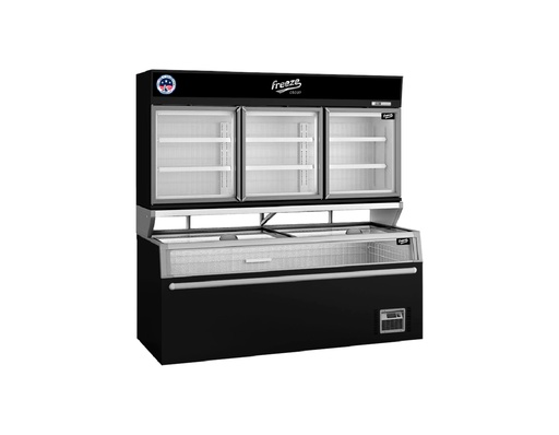 [100000177F] Congelador Exhibidor Vertical/Horizonal(Premium) 1.600L, Dual -22°C~8°C FR-TD210 220V/60HZ,3 Puertas 210X59X102CM Freeze