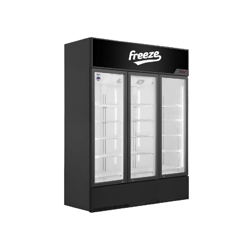 Nevera exhibidora vertical tipo visicooler negra 980 L