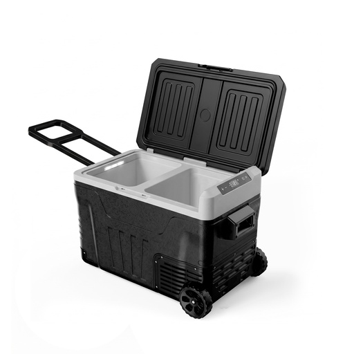 Cava Refrigerada Negra Para Camping De 50L Dual, Enfria Y Congela, DC12/24V,110/220V, FR-CR50L Marca Freeze 100000791F