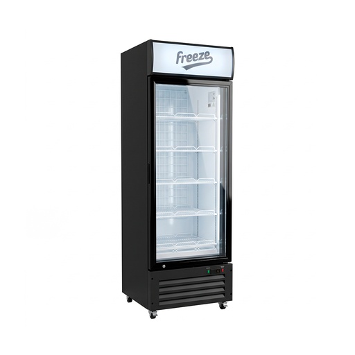 Congelador Exhibidor Vertical Negro. (Premium) 383L, -22°C~18°C, 110V/60HZ, 1 Puerta , FR-CEVNP383L110V Marca Freeze 100000806F
