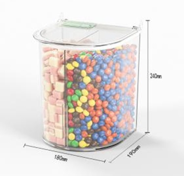 Contenedor Plastico De 5 Litros Ideal En Maniceras Y Cereales Para Supermercado, (Medida 180X190X240MM) 100000738F