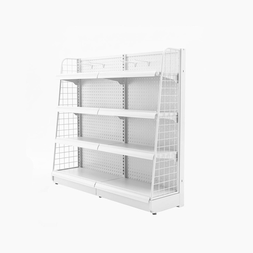 Estante Cajero Mirco Perforado De 4 Niveles Para Supermercado/farmacia - Medida L1200XH1150MM Color Blanco 100000906F