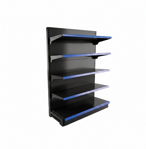 ESTANTE CAPECERA DE 6 NIVELES PARA SUPERMERCADO - MEDIDA 900X480X2000MM (1PISOX40CM 5PISOSX35CM) COLOR NEGRO 100000902F