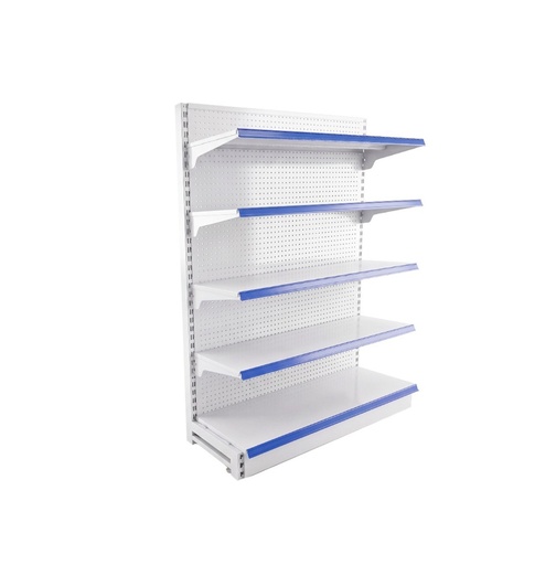 ESTANTE CAPECERA MICRO PERFORADA DE 6 NIVELES PARA SUPERMERCADO - MEDIDA 900X480X2000MM (1PISOX40CM 5PISOSX35CM) COLOR B 100000897F